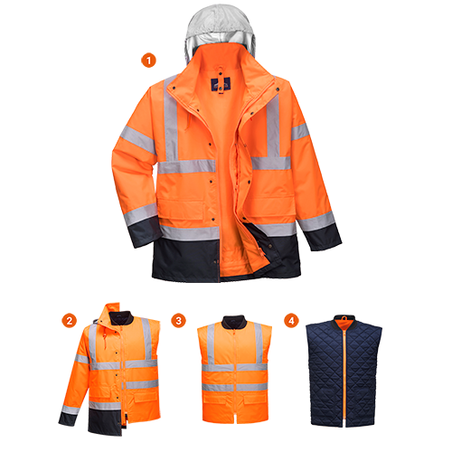 Bunda S471 300D 4v1 Hi-Vis reflexná oranžovo-tm.modrá XXXL Bunda S471 300D 4v1 Hi-Vis reflexná oranžovo-tm.modrá XXXL